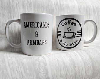 Coffee & Jiu-Jitsu Kaffeetasse - Americanos und Armbars