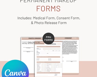 Permanent Make-up Formen: Medizinisch, Zustimmung, Photo Version (Canva Template)