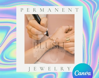 Permanent Jewelry Social Media Post, Advertising, Canva, Download