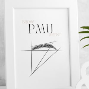 PMU Brows Print: Minimalist Esthetician Salon Decor (Digital Download)