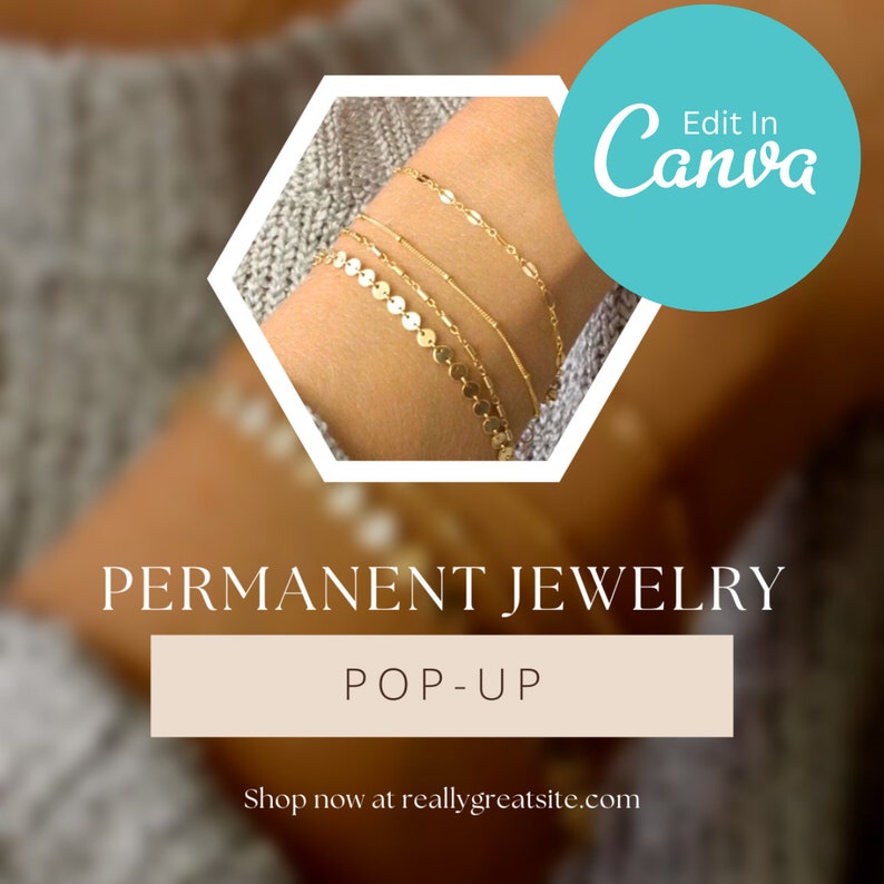 Permanent Jewelry Social Media Post , Instagram Template, Permanent