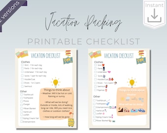 Kids Beach Vacation Packing List - Kids Pack! - Etsy