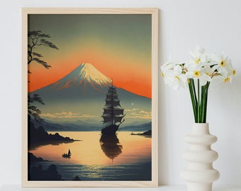 Japan Art - Mount Fuji Poster - Hiroshi Yoshida Ukiyo-e Poster Edo Period Japan Koitsu Poster Wall Art