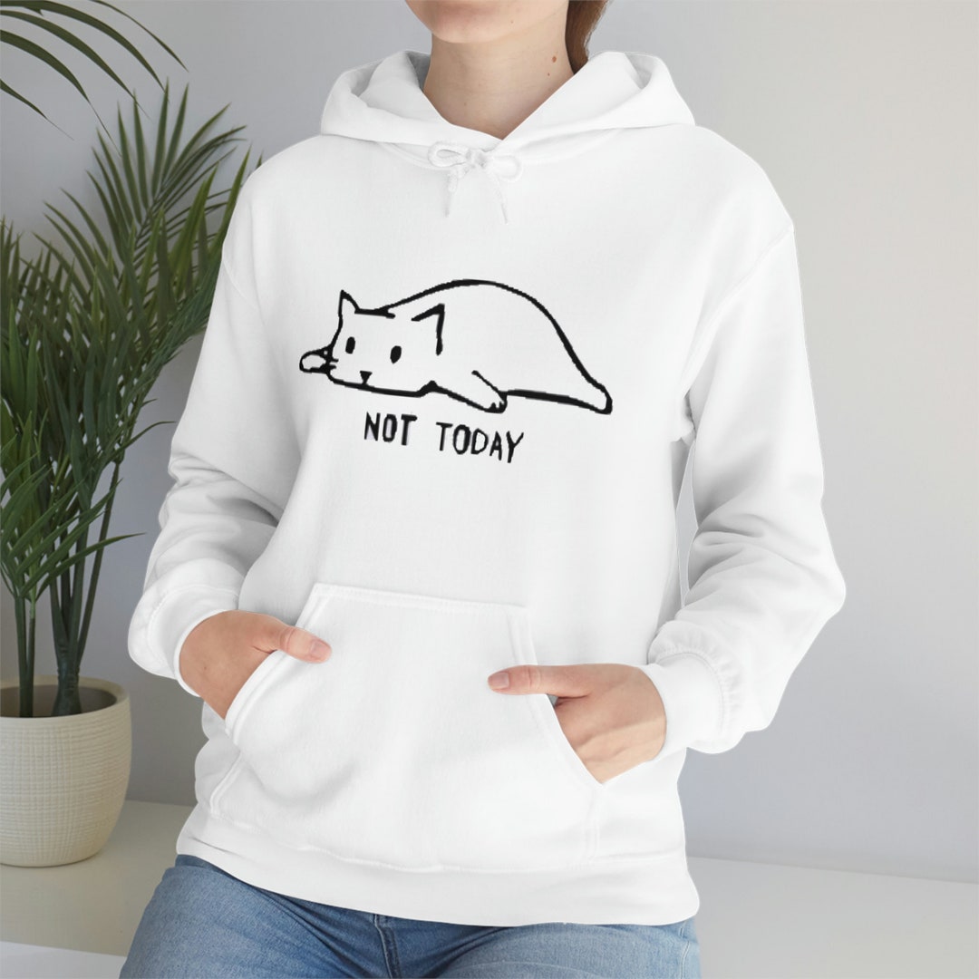Kawaii Cat Hoodies Not Today Funny Graphic Sweatshirt Etsy