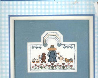 Vintage Bucilla Lullaby Baby Collection Cross Stitch Little Boy Walking Complete Kit