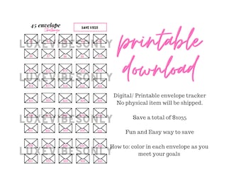 45 Umschlag Geld Challenge | Ersparnis-Tracker