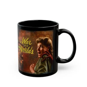 War of the Worlds Mug, 1950s Sci-Fi Movie Cup, H.G. Wells Gift