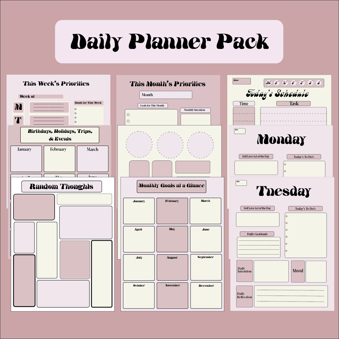 Pink Digital Goodnotes Planner Pages - Etsy