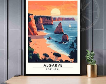 Póster Algarvio | Imprimir Algarve, Portugal - Ao pôr do sol