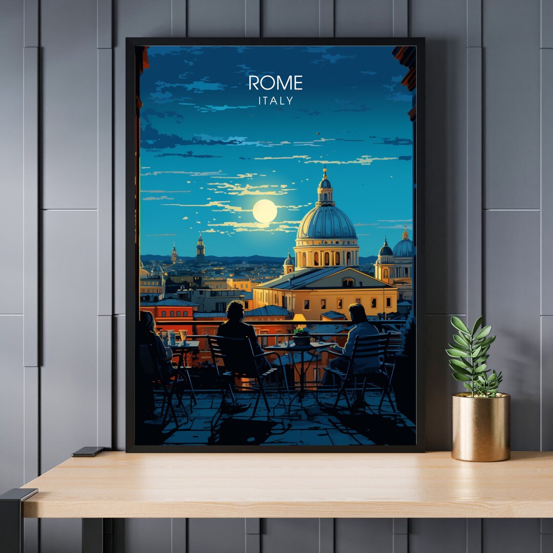 Rome Poster Rome Travel Poster Artistic Journey Print Italian
