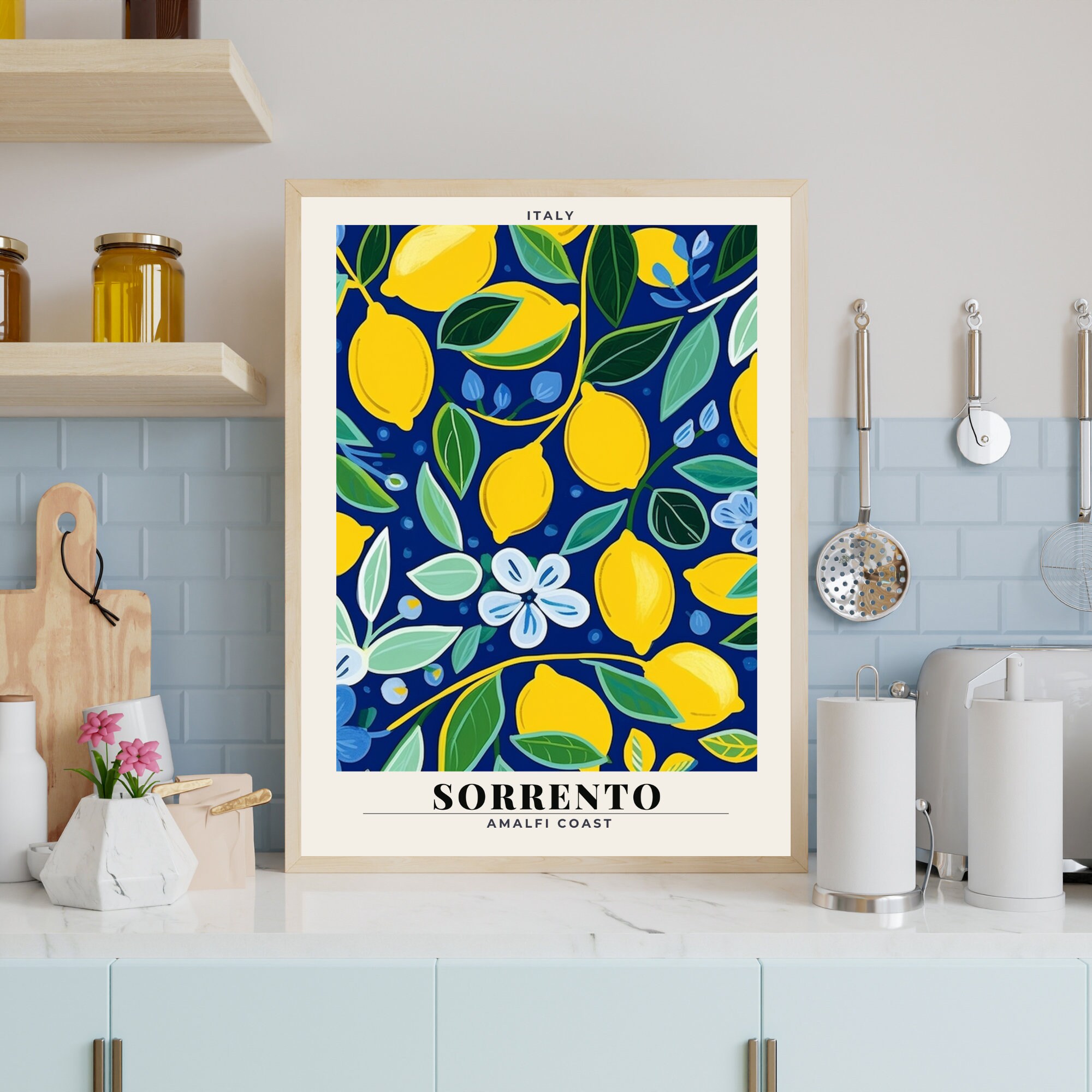 Sorrento Lemon Amalfi Poster | Wall Art | Kitchen Poster | Italian