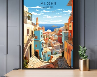 Algier-Plakat | Algier Reiseplakat | Poster Kasbah von Algier | Algerien-Plakat
