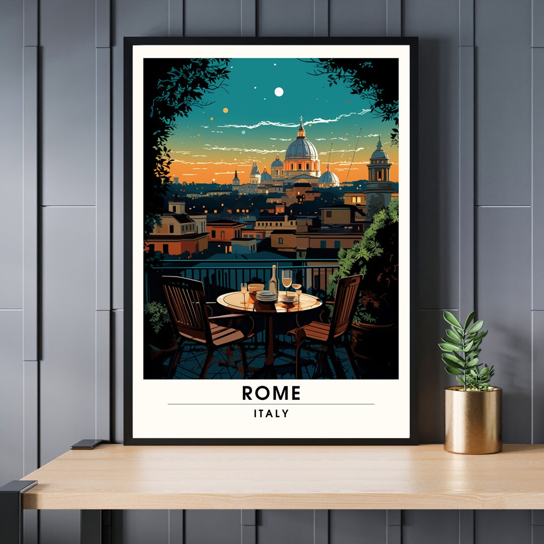 Rome Poster | Rome Travel Poster - Artistic Journey Print - Italian ...