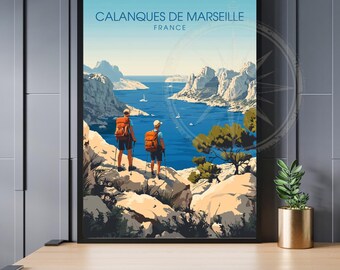 Imprenta Francia | Póster Calanques de Marsella | Impresión de las Calanques de Marsella