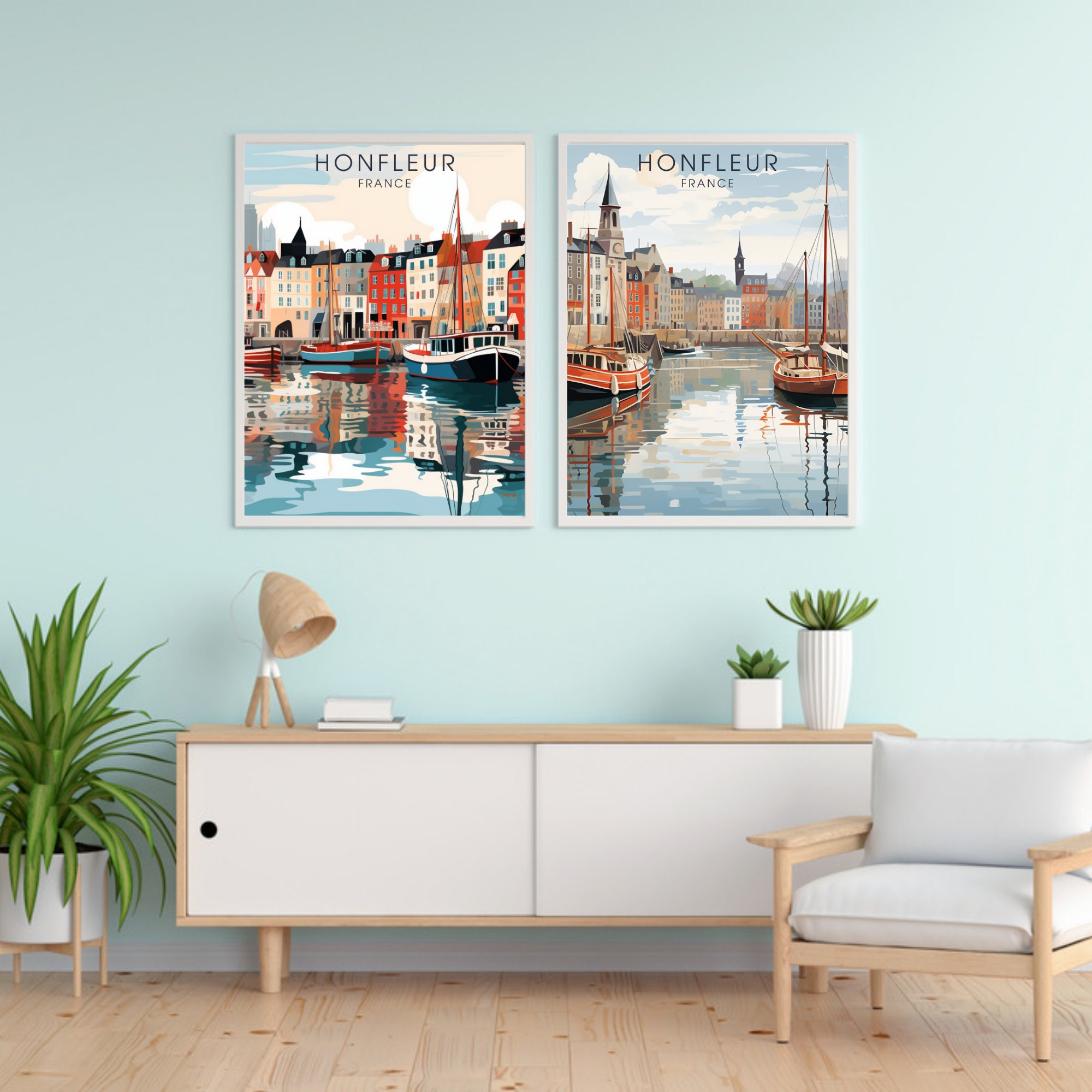 Honfleur Poster Honfleur Travel Print Honfleur Travel Poster Etsy