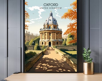 Oxford Poster | Oxford Travel Print | Oxford Print | United Kingdom Poster