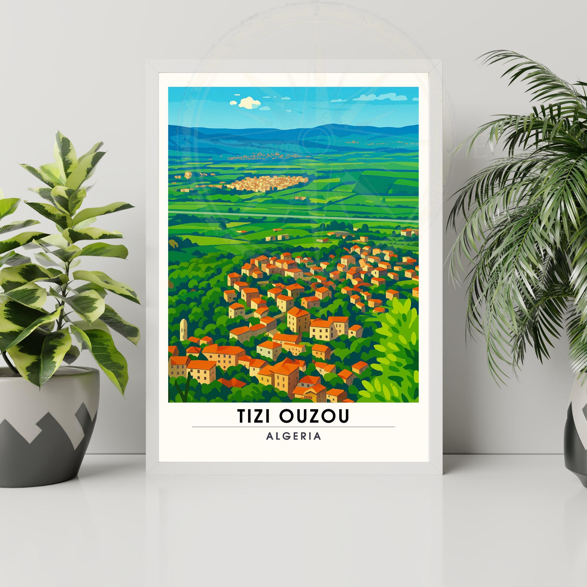 Affiche de voyage Tizi Ouzou Poster Tizi Ouzou Affiche Kabylie
