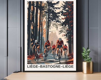 Liège-Bastogne-Liège print | Liège-Bastogne-Liège cycling poster - Through the Ardennes