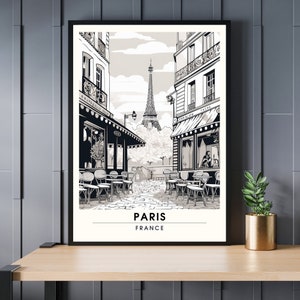 Paris Print | Paris Black and White Travel Print | Black and white poster
