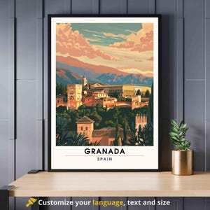 Granaatappelposter | Granada, Spanje Reisprint - Alhambra-poster