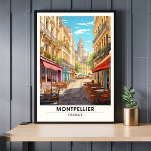 Cartel Montpellier | Impresión Montpellier | cartel de viaje Montpellier, Francia