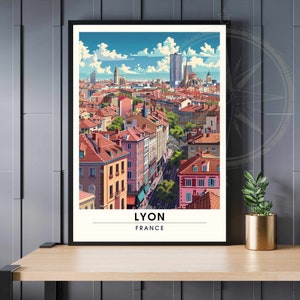 Cartel de Lyon - impresión de viaje Lyon, Francia