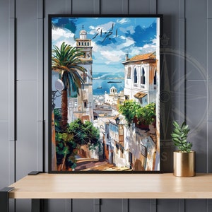 Algiers poster | Algiers travel poster| Poster Algeria | Casbah of Algiers