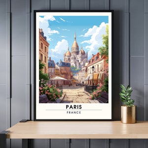Paris Montmartre Print | Paris Travel Poster | Paris, France Travel Print | Montmartre poster