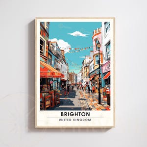 Brighton Poster - Brighton Reisedruck - Künstlerischer Stadtbilddruck - UK Souvenir Collection