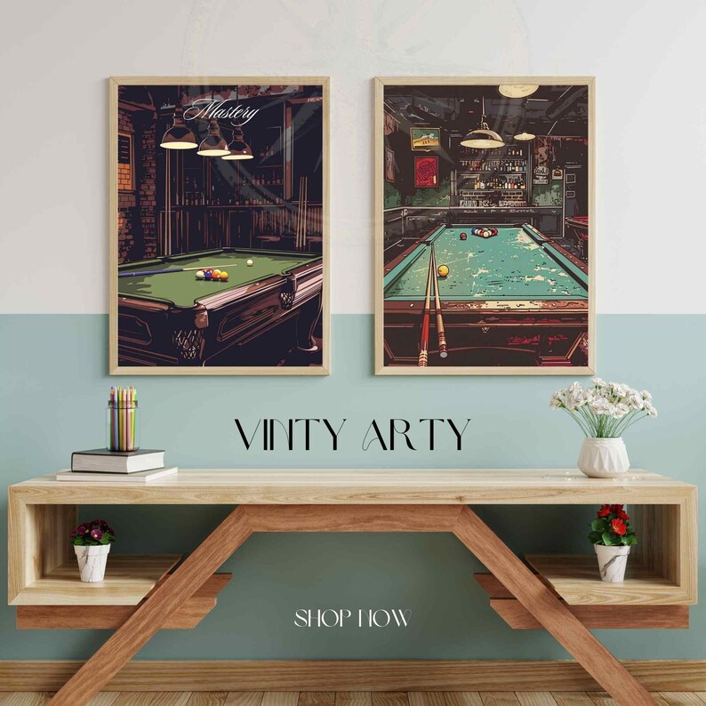 Billiard Poster - Vintage Billiard Table Poster - Etsy