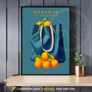 Valencia Orange poster - Valencia reisprint, Valencia Orange, Spanje - Keukenposter