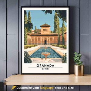 Granaatappelposter | Granada print, Spanje - Alhambra poster