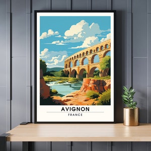 Poster Avignon | Avignon print | travel poster Avignon, France | Provence poster