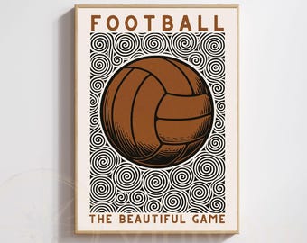 Vintage Football Poster – Retro Ball Print | Sports Wall Art & Graphic Design | The Beautiful Game