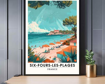 Cartel de Six-Fours-les-Plages, Francia - Impresión Six-Fours-les-Plages - Cartel de vacaciones