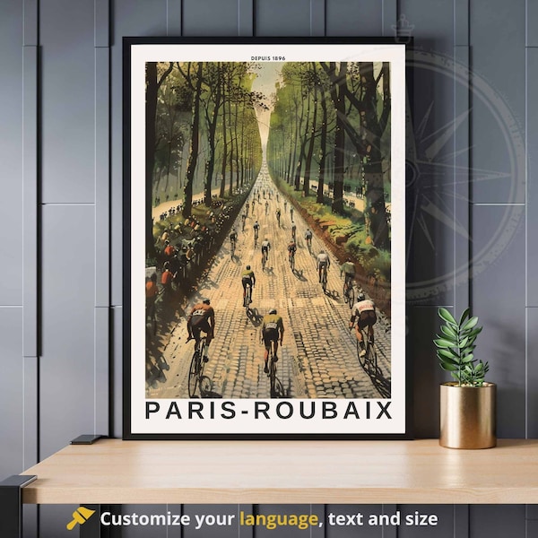 Afdrukken Parijs-Roubaix | Wielerposter Parijs-Roubaix - Wielerwedstrijd Parijs-Roubaix