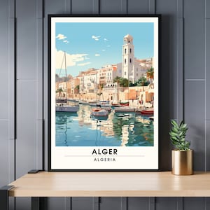 Algiers poster | Algiers travel poster | Algiers port poster | Algeria Print