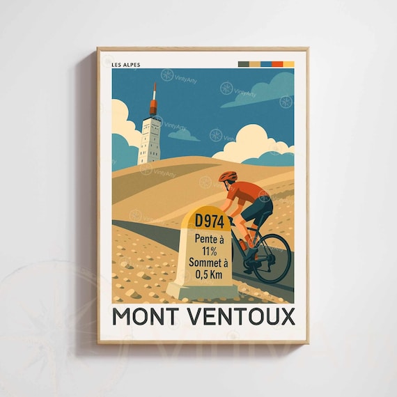 Affiche Mont Ventoux - Affiche Cyclisme - Affiche Montagne