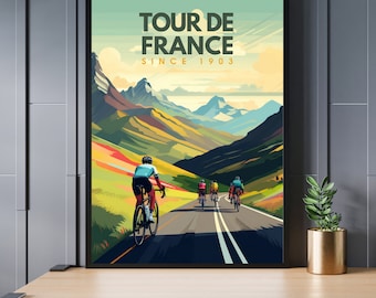 Tour de France poster, Tour de France Cyclists Poste
