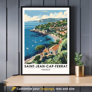 Cartel de viaje de Saint-Jean-Cap-Ferrat, Francia - Impresión de Saint-Jean-Cap-Ferrat - Riviera Francesa