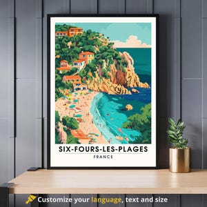 Cartel de Six-Fours-les-Plages, Francia - Impresión Six-Fours-les-Plages - Cartel de vacaciones de verano