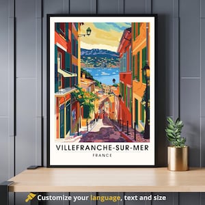 Poster di Villefranche-sur-Mer - Stampa di viaggio Villefranche-sur-Mer, Francia