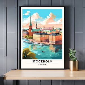 Stockholmer Druck | Stockholmer Reisedruck | Schweden-Reiseplakat