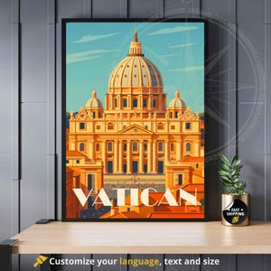 Vatican Poster | Vatican Travel Poster | St. Peter&#39;s Basilica
