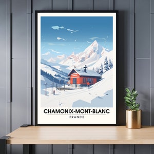 Chamonix-Mont-Blanc Travel Print | Chamonix Travel Poster | Chamonix-Mont-Blanc, | Mont Blanc poster