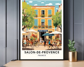 Póster Salón de Provence | Imprenta Salon-de-Provence | cartel de viaje Salon-de-Provence, Francia | cartel de Provenza