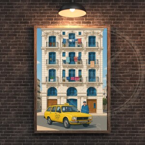 Algerije poster | Algiers-drukkerij | Algerijnse cultuur | Algerijnse taxi