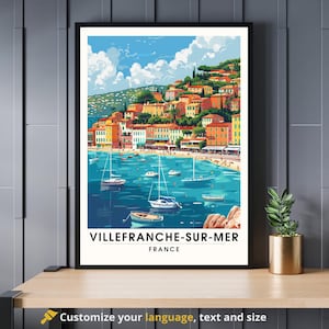 Villefranche-sur-Mer Poster - Villefranche-sur-Mer Druck - Blick auf den Strand
