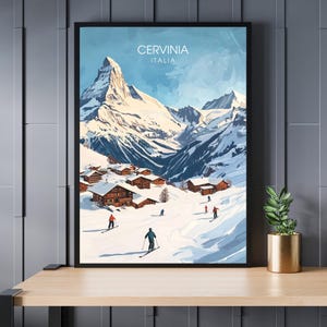 Poster Cervinia, Italien | Cervinia-Druck – Aostatal – Ski-Poster