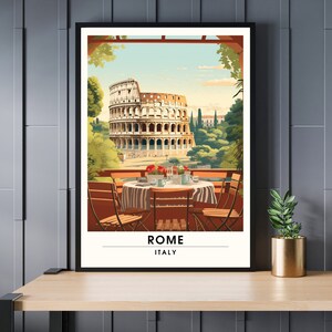 Rome Poster | Rome Travel Poster - Artistic Journey Print - Italian Souvenirs Collection - Coliseum